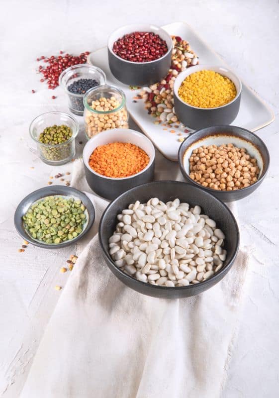 legume assortment on a white background.
