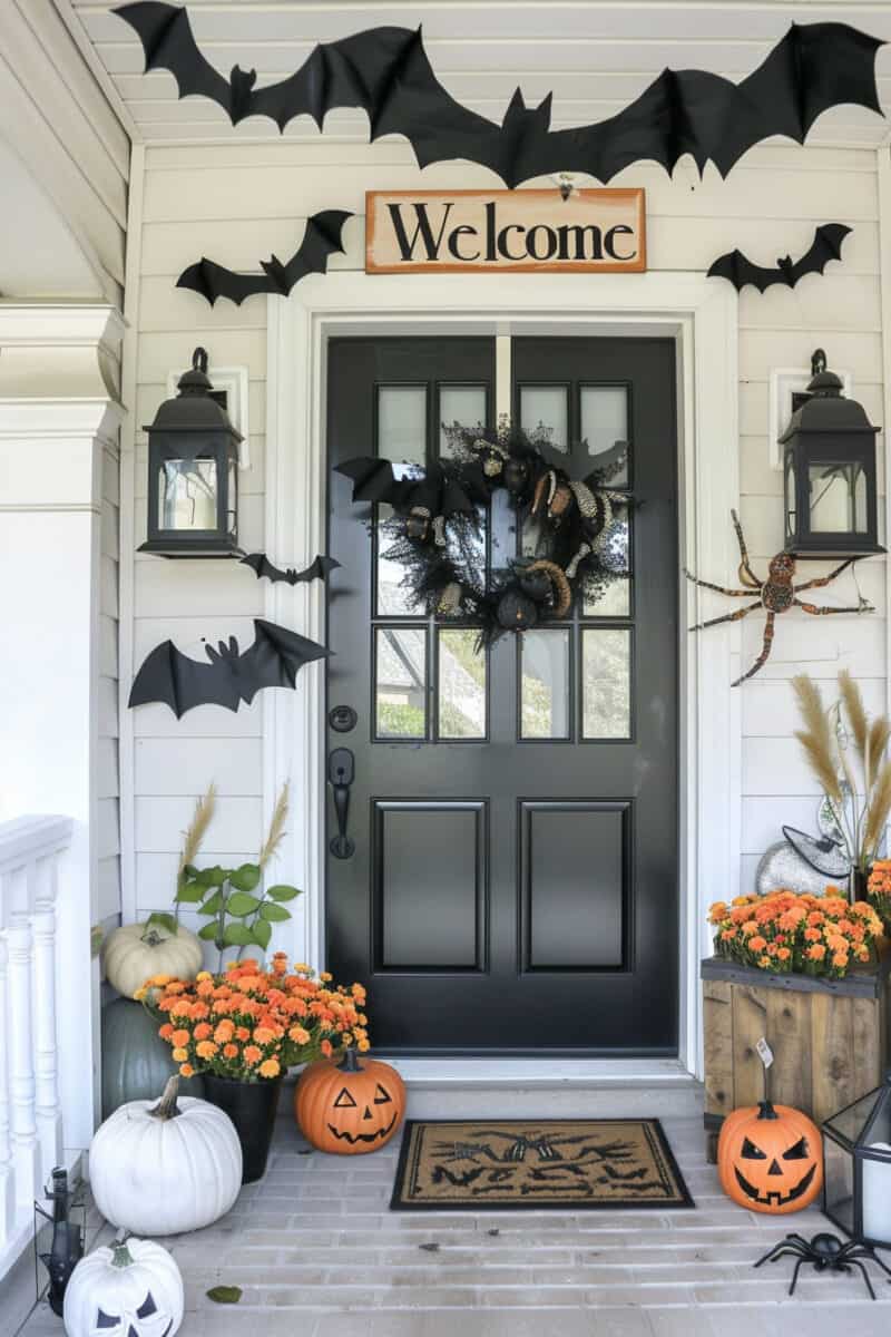 Halloween front porch decor.
