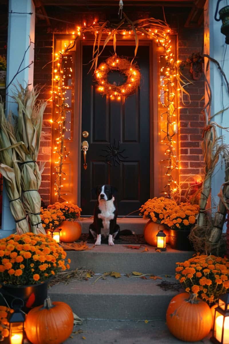 Halloween front porch decor.