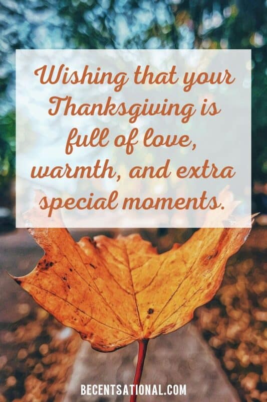 Wishing that your Thanksgiving is full of love, warmth, and extra special moments.