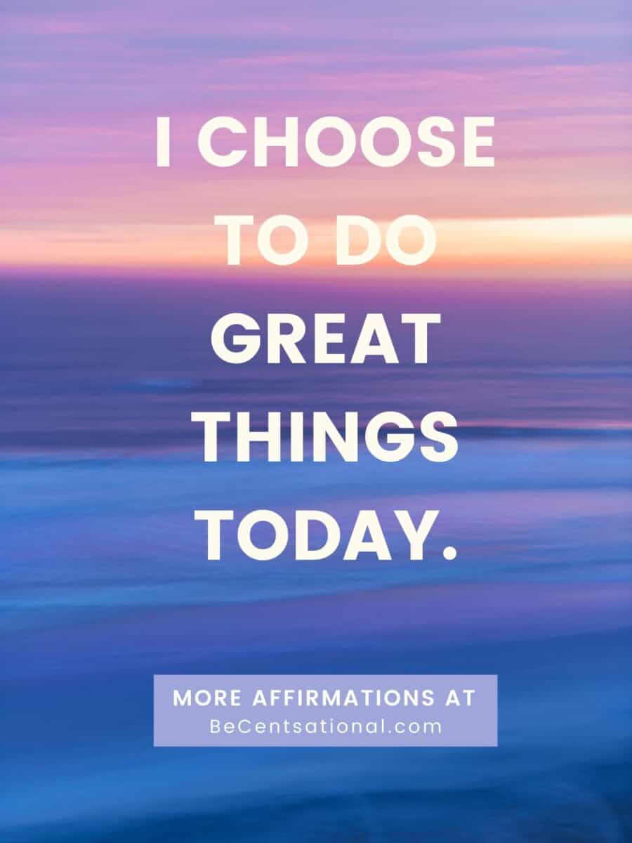 Positive morning affirmations. Today, I put my energy into things that matter to me. Affirmations to start your day.