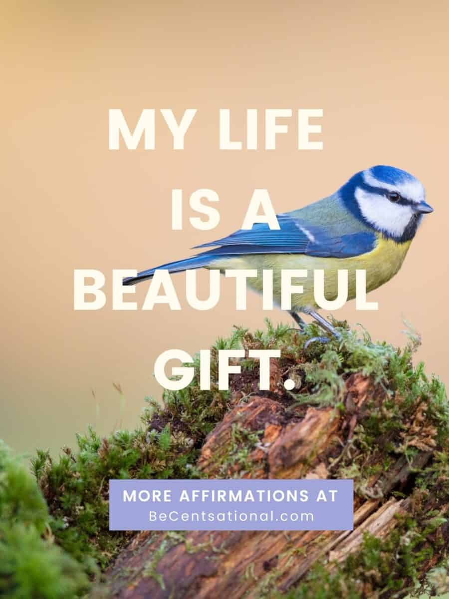 Positive morning affirmations. My Life is a beautiful gift.