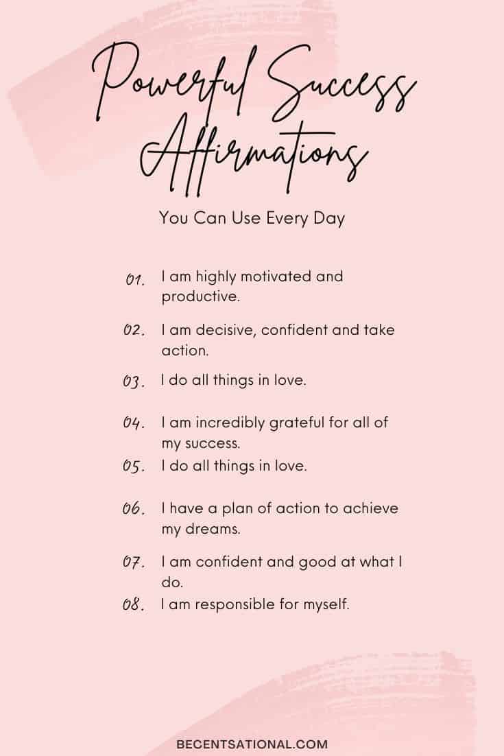 100 Affirmations for Success, Powerful Daily Affirmations