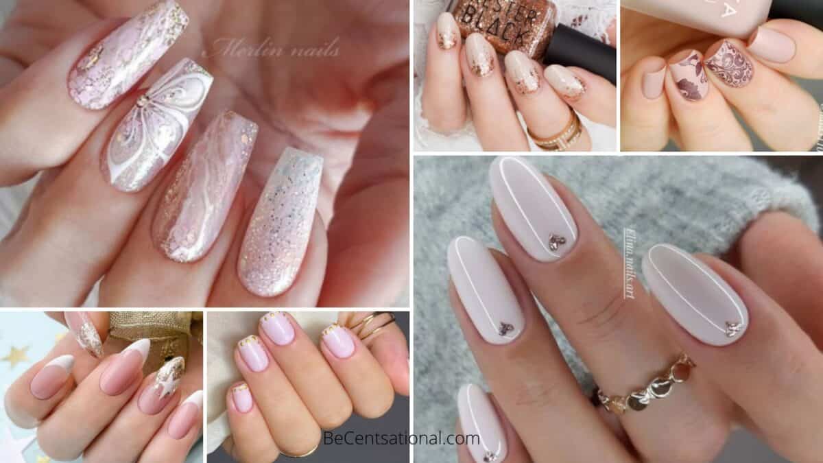 Neutral nail art design