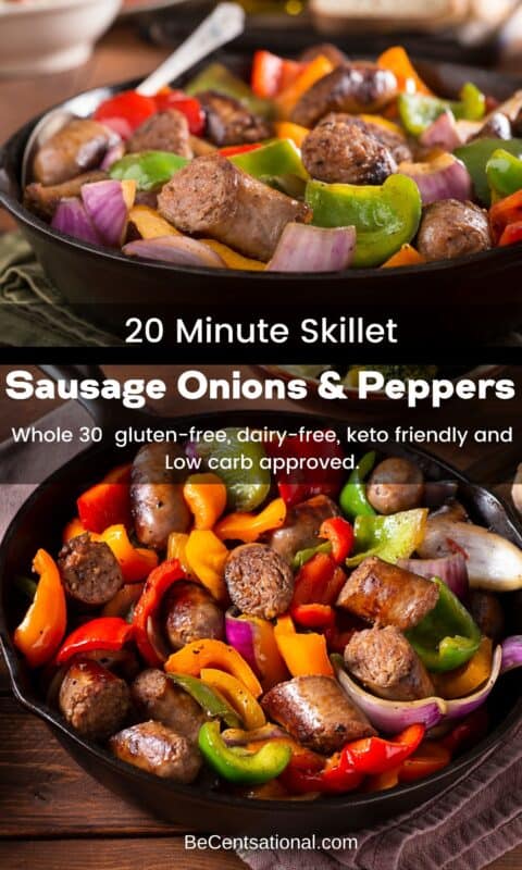 Skillet Sausage with Onions and Peppers - 20 Minute