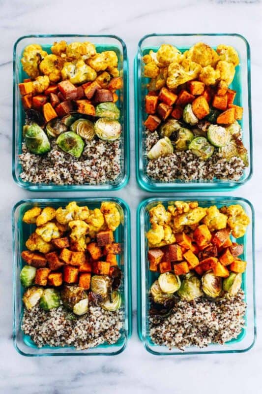 Roasted Vegetable Quinoa-Vegan Meal prep ideas
