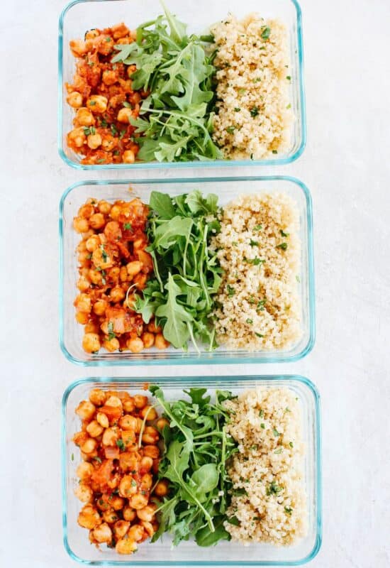 Spicy Chickpea Quinoa-Vegan Meal prep ideas