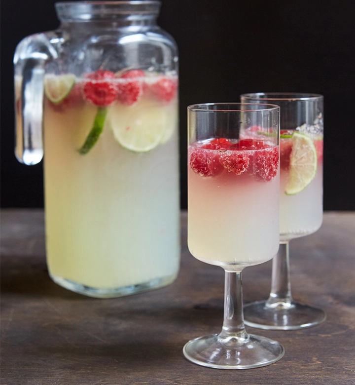 Raspberry-Lime Champagne Punch