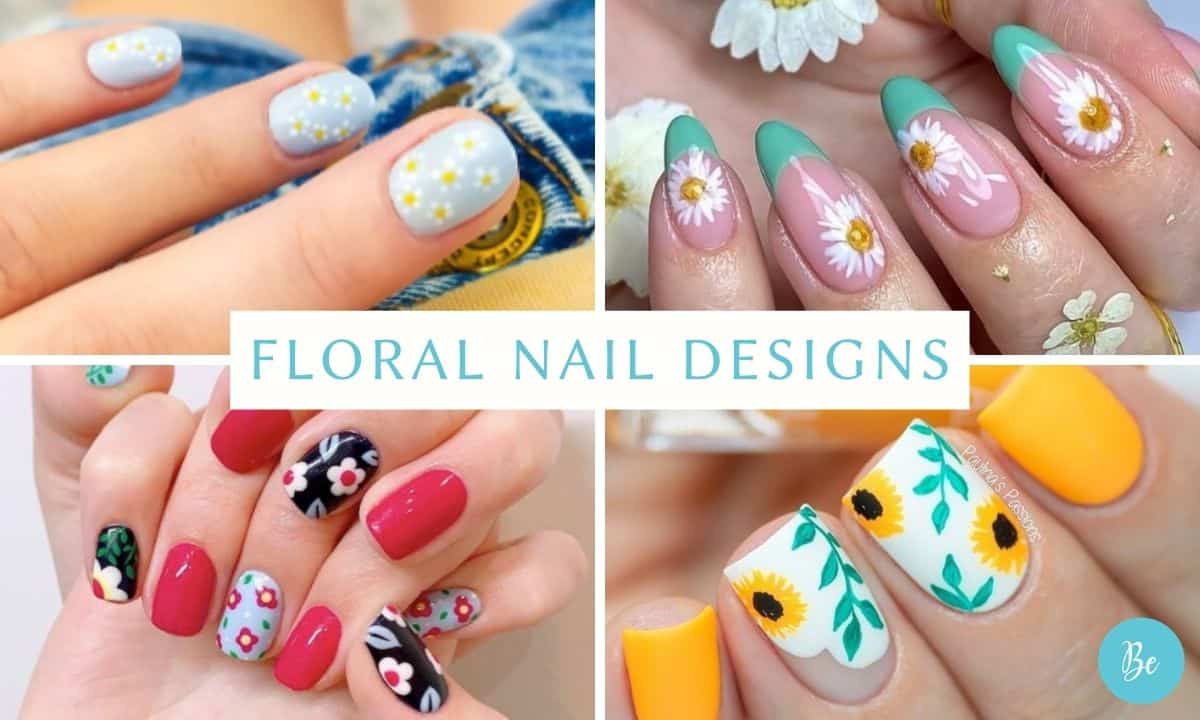 DIY Teal Floral Gel Polish Nail Art! | Creative Nails
