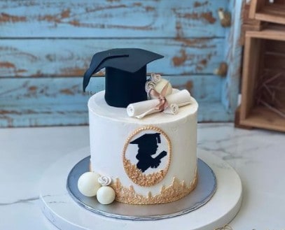 Simple Cap and Diploma Cake