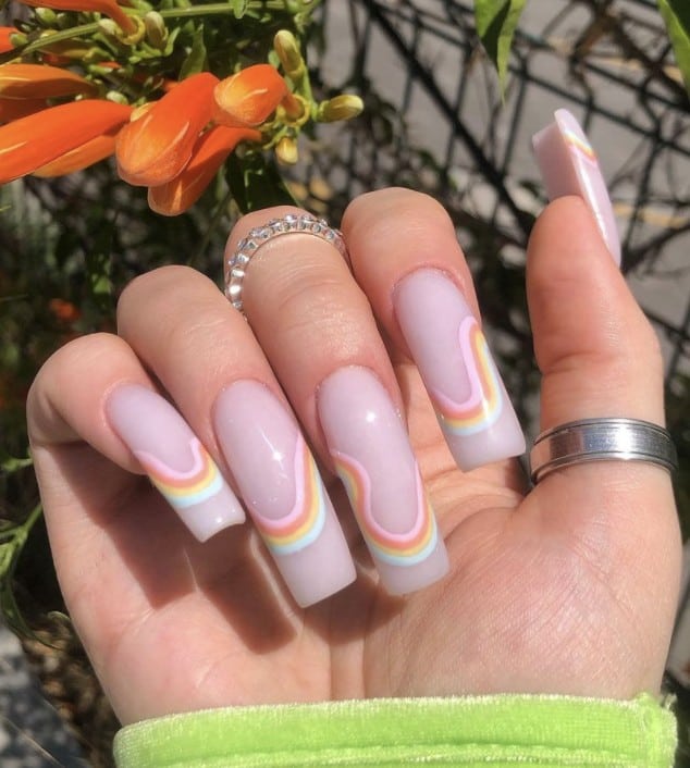 Summer Rainbow Nails, rainbow nail designs
