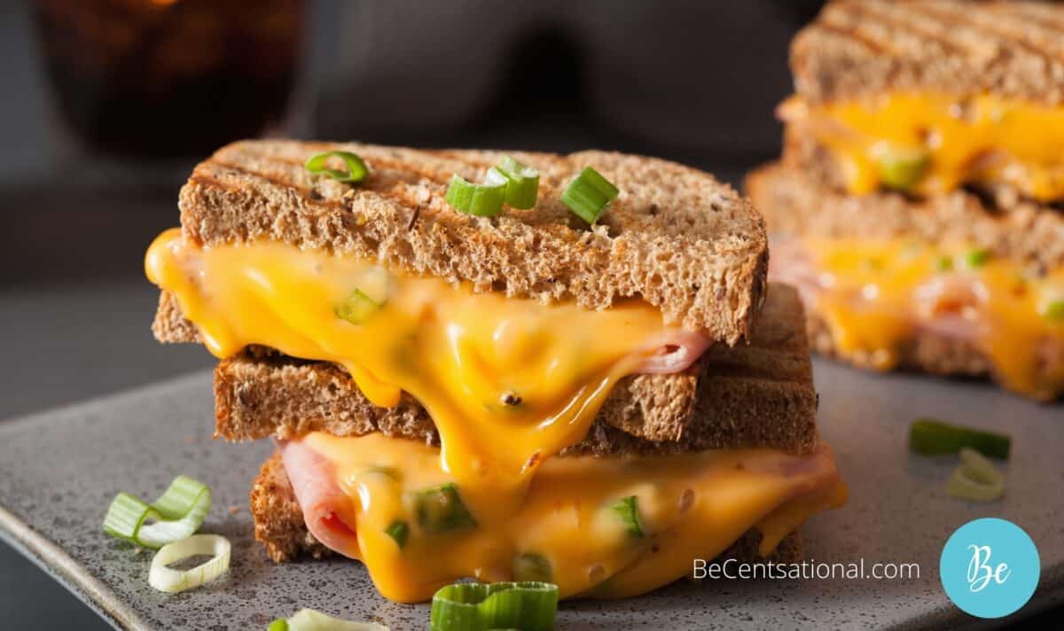 Easy Grilled Cheese Sandwich with Ham - BeCentsational