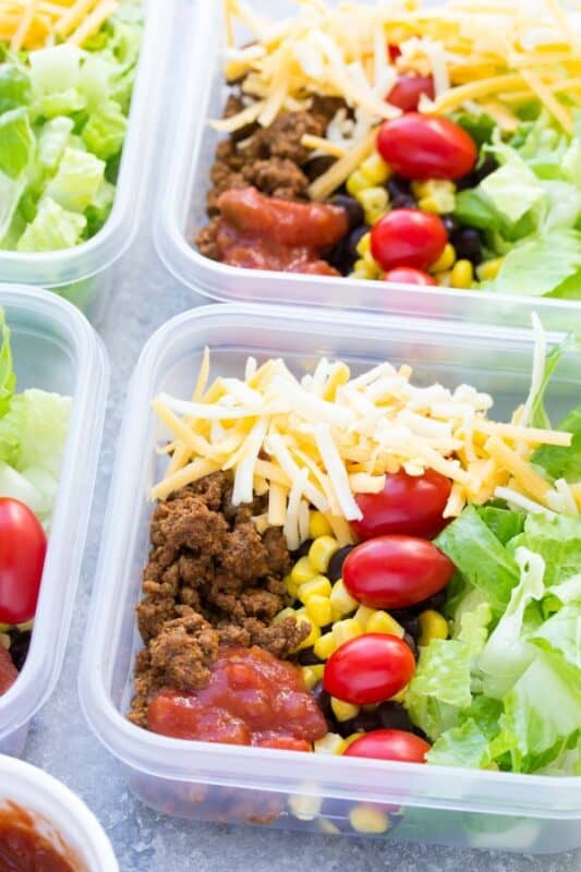 taco salad meal prepping