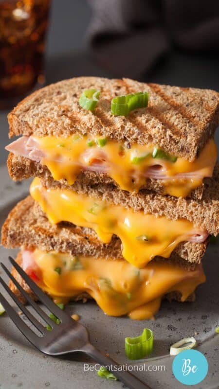 easy Grilled cheese with ham