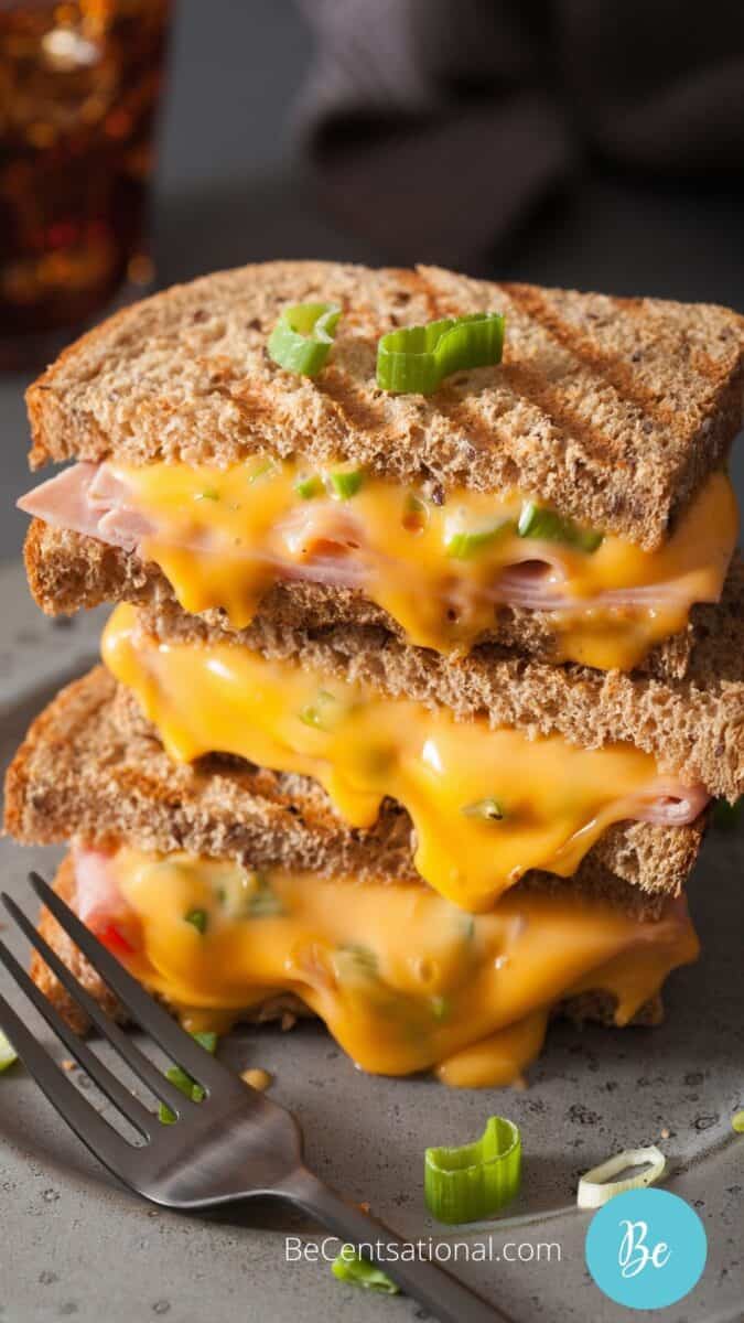 easy Grilled cheese with ham