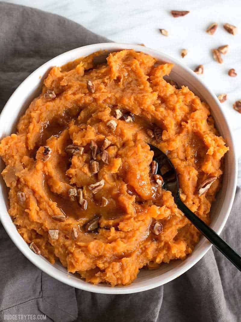 Maple Brown Butter Mashed Sweet Potatoes thanksgiving side dish