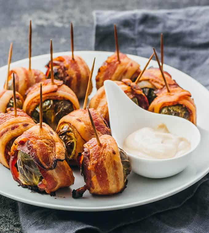 BACON WRAPPED BRUSSELS SPROUTS