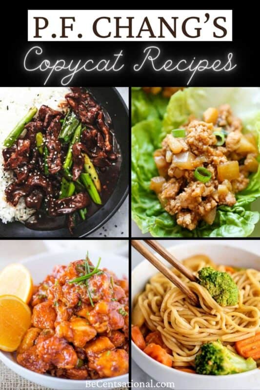 P.F. Chang’s copycat recipes including , orange chicken, mongolian beef, lettuce wrap and lo mein.