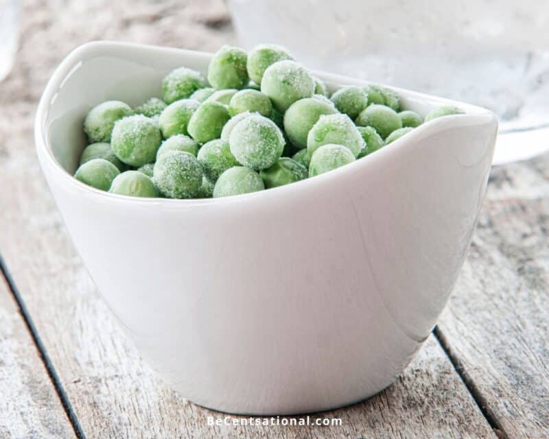Frozen peas in a white bowl. Does Frozen Peas Go Bad?