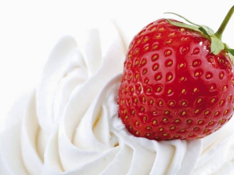 Whipped cream topped with one whole strawberry. what to do with leftover whipped cream?