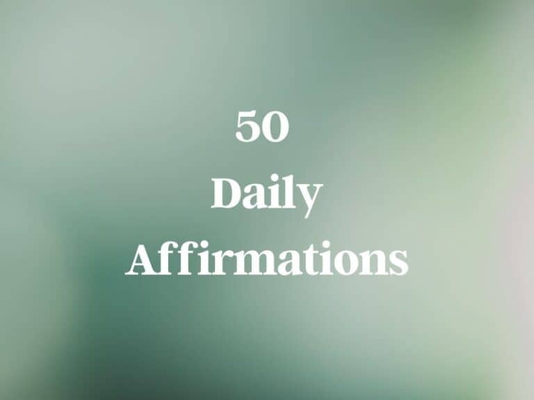 30 daily affirmations on a green background.