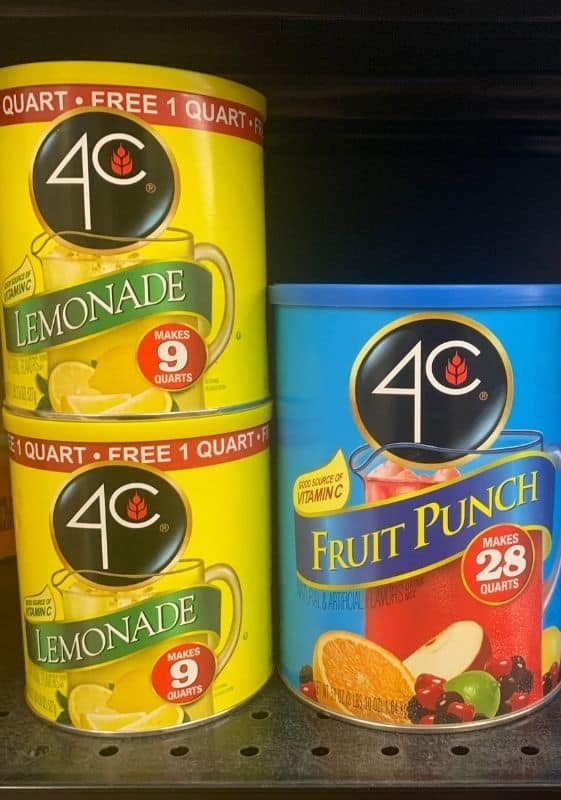 Does 4C Iced Tea Expire. Three containers of 4C Iced Tea in lemonade and fruit punch flavors.