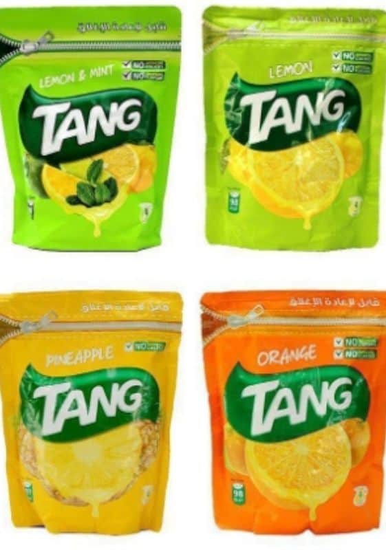 Four bags of Tang mix in the flavors of lemon, lemon mint, pineapple and orange. Does Tang Powder Expire?