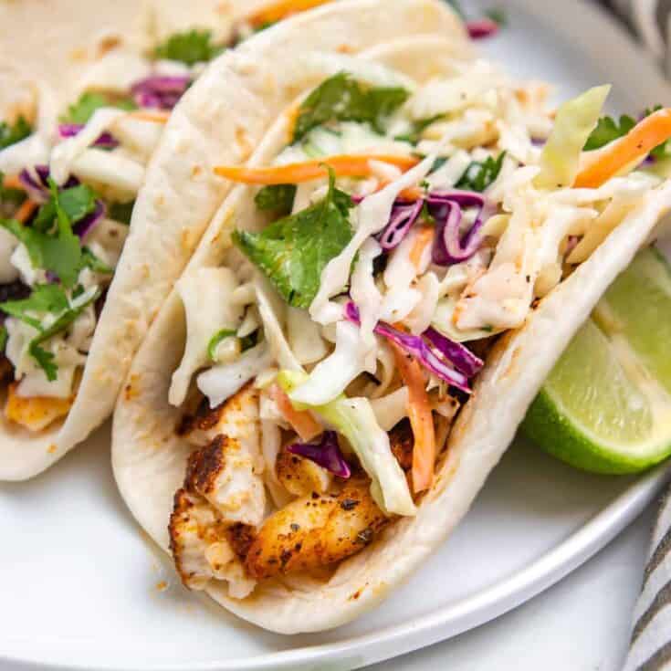 Image for 15 Minute Air Fryer Fish Tacos with Cilantro Lime Slaw