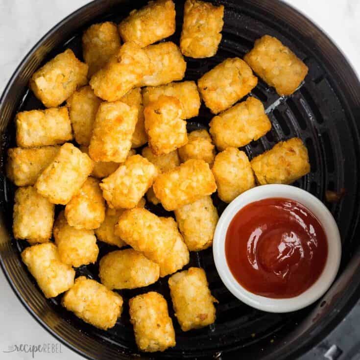 Image for CRISPY Air Fryer Tater Tots (ready in a few minutes!) - The Recipe Rebel