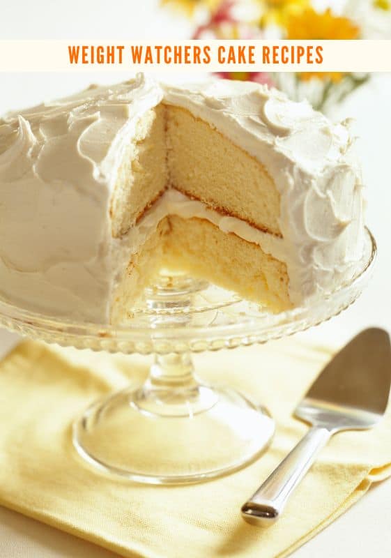 Weight Watchers Cake Recipes, featuring a Vanilla cake in the background.