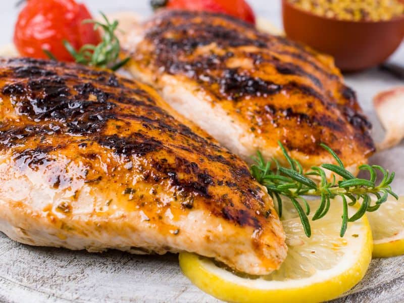 Two grilled chicken breasts. weight watchers chicken breast recipes.