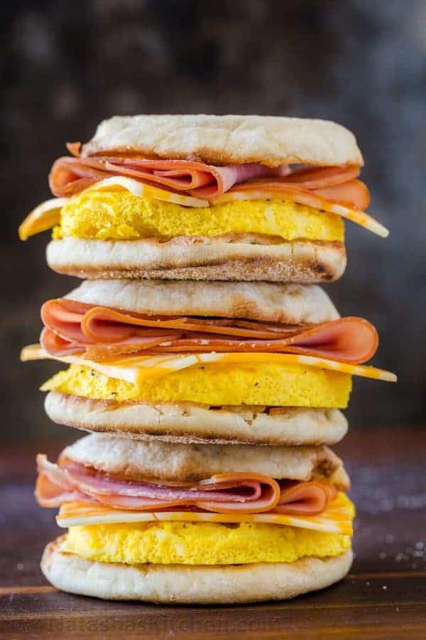 Weight Watchers Breakfast Recipes. Freezer Breakfast Sandwiches.