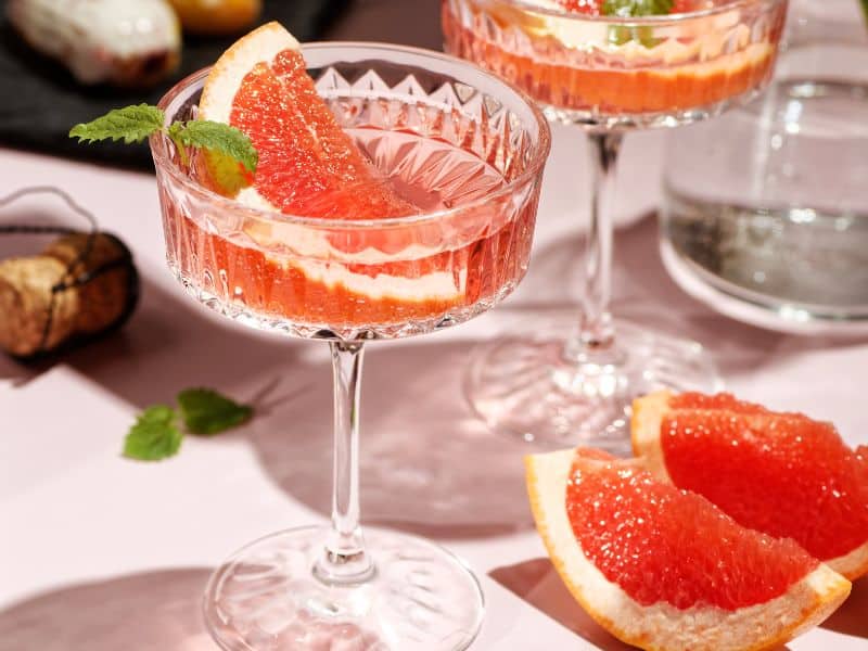 easy cocktail made with vodka, grapefruit and strawberries.