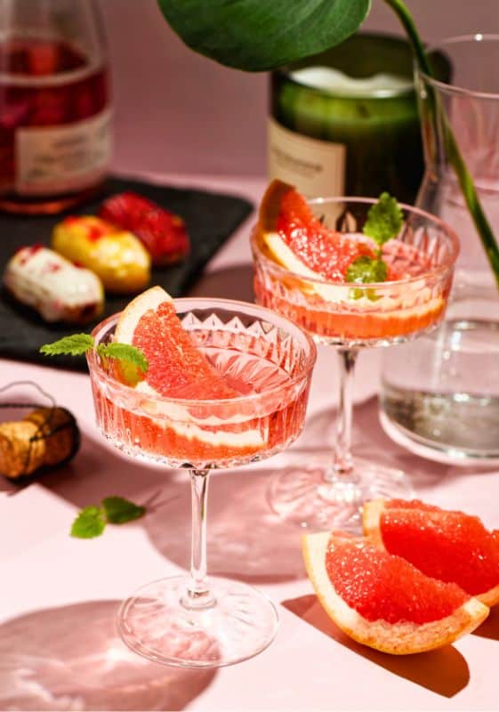 Strawberry Grapefruit Vodka Cocktail.