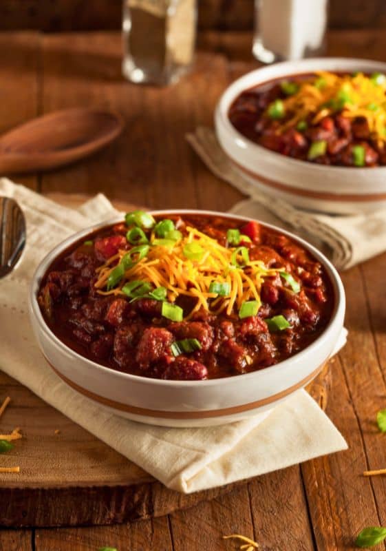 A bowl of classic chili.
