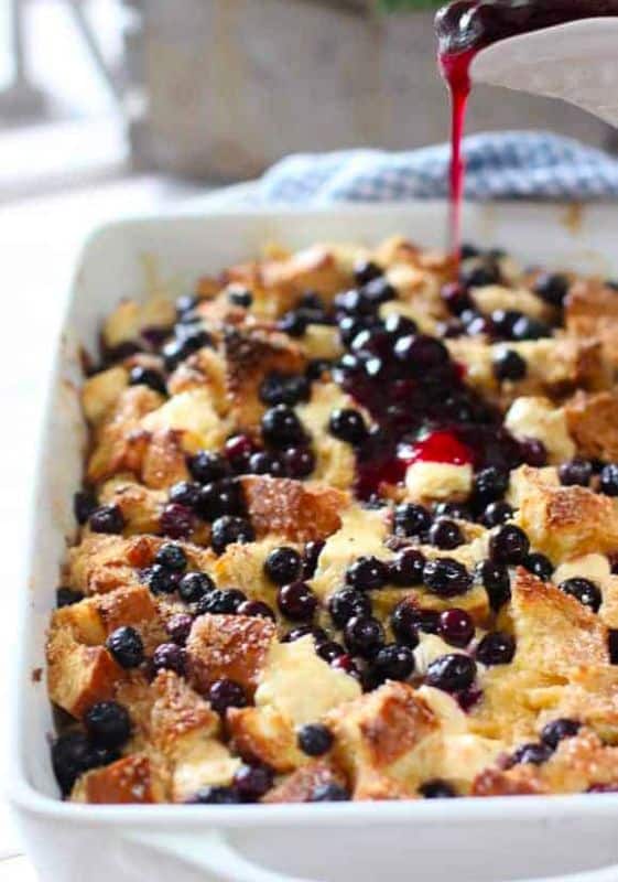Blueberry & Cream Cheese French Toast Casserole.