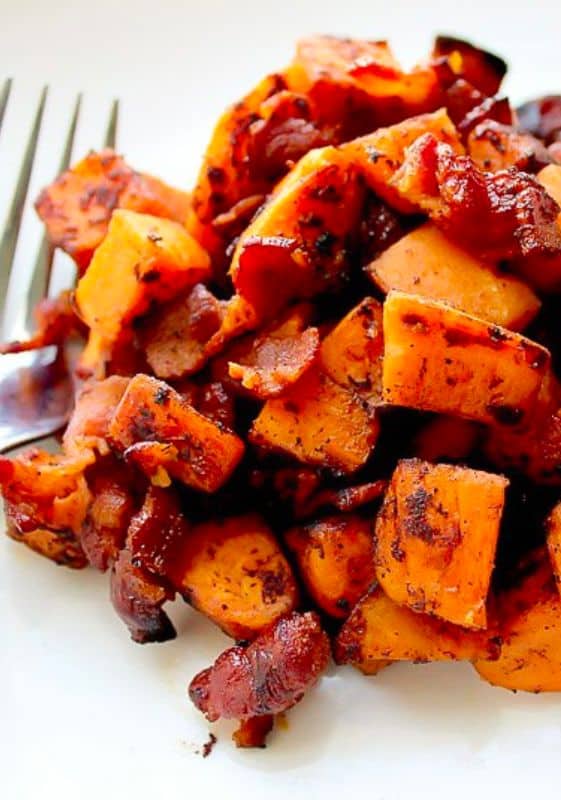 Maple bacon sweet potato hash.