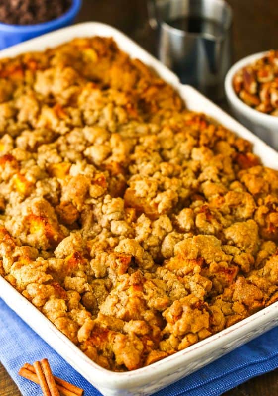 Overnight Pumpkin Spice Baked French Toast Casserole.