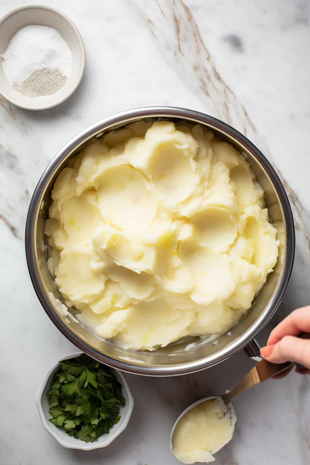 Potatoes mashed in the instant pot.