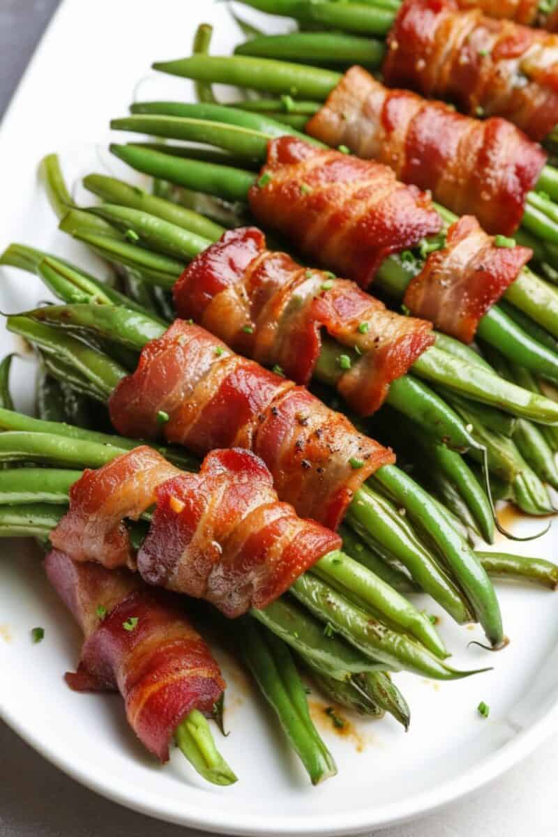 Close-Up: Bacon Wrapped Green Beans, a delightful blend of flavors and textures.