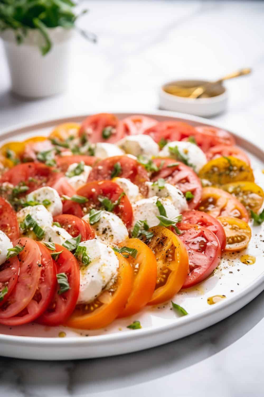 Tomato Salad with Mozzarella - BeCentsational