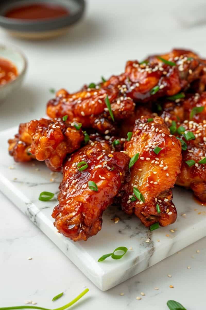 Crispy Asian Chicken Wings coated in a flavorful, sticky sauce – a culinary delight.