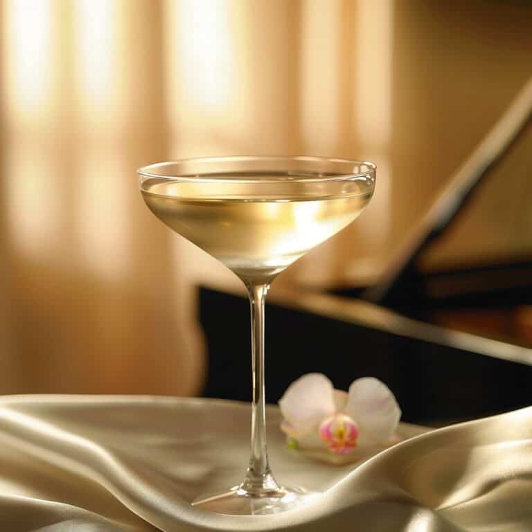 Elegant Coco Chanel Martini in a chilled glass, embodying luxury lifestyle cocktails with coconut vodka and St. Germain.
