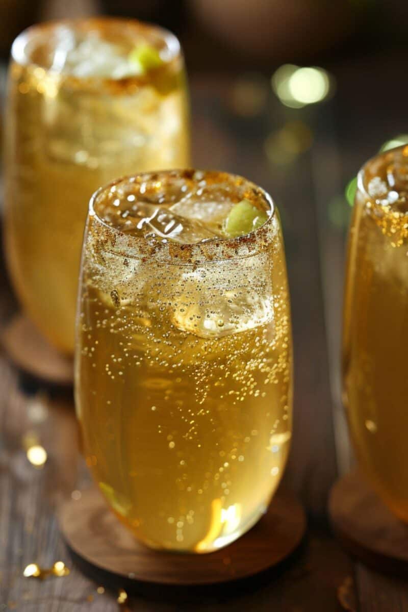 Sparkling Apple Cider Mocktail in a festive setting, alcohol-free and ready to enjoy.