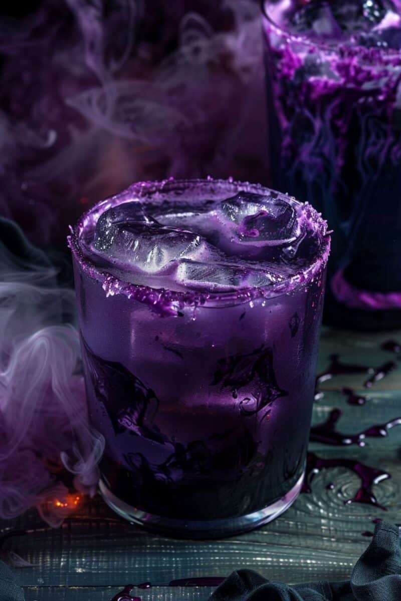 A magical potion for Halloween festivities - A vibrant and mystical cocktail designed for Halloween celebrations.