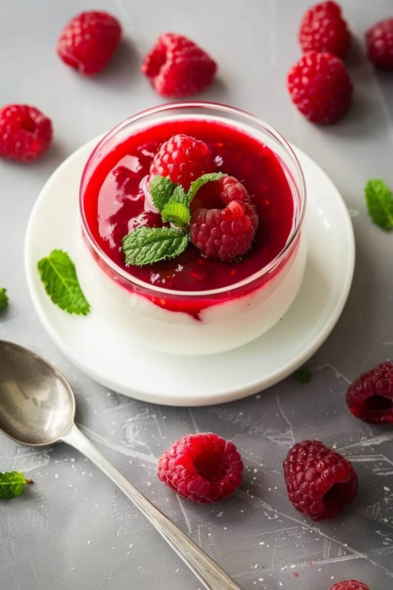 Panna Cotta with Raspberry Sauce - BeCentsational