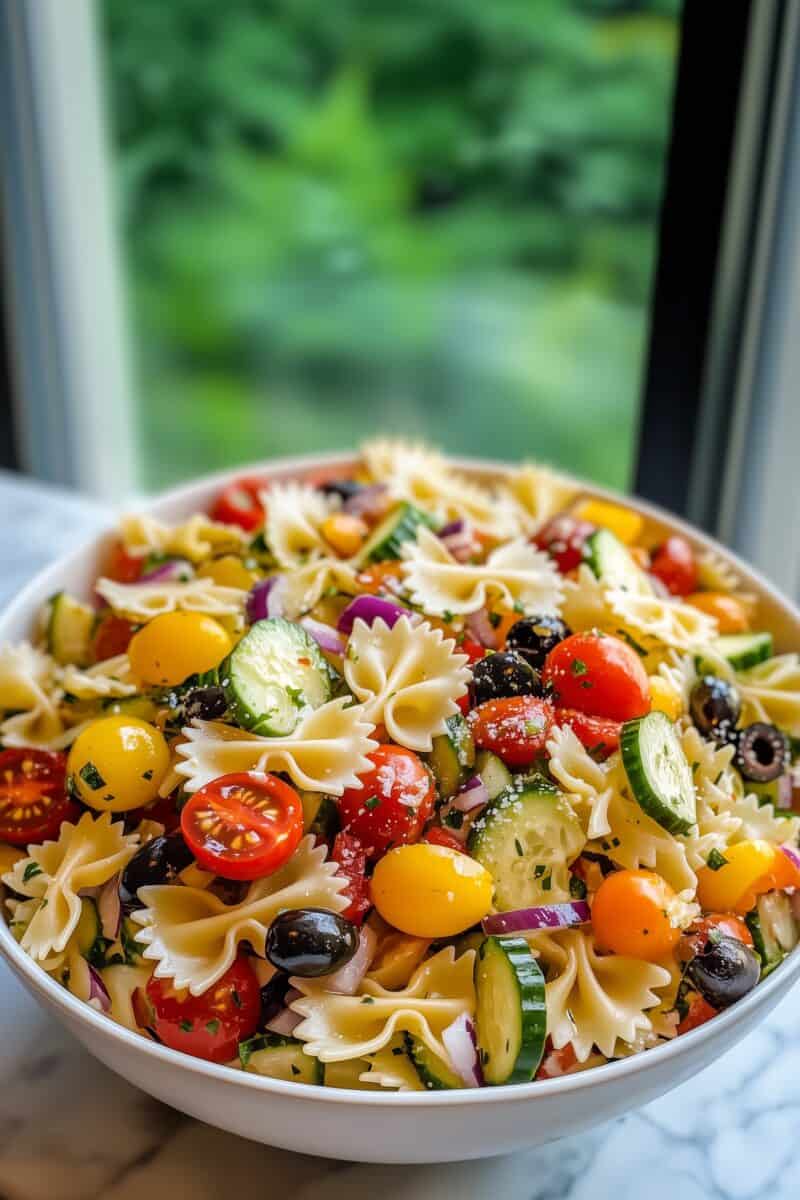 The Best California Pasta Salad for Summer – A delicious mix of fresh ingredients with a homemade dressing, making this pasta salad a go-to for meal prep and cookouts.